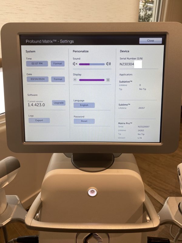 2023 Candela Profound Matrix – with 2 Handpieces